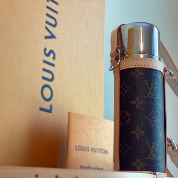 +NWT+ LOUIS VUITTON Flask Holder : Monogram steel / Monogram canvas & cowhide - Picture 13 of 16